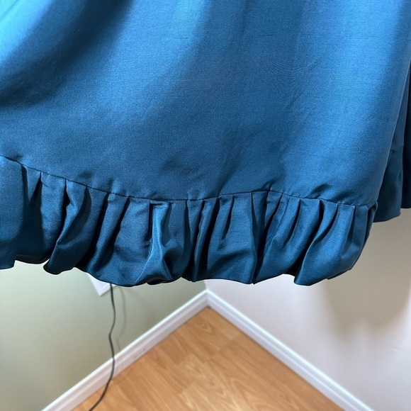 TED Baker London Teal and Black Silk Cocktail Dress Size 2 - Picture 2 of 11